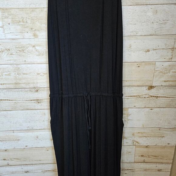 aerie OFFLINE Jumpsuit Drawstring Waist Size Large Black Baggy Racerback Tank - Picture 6 of 8
